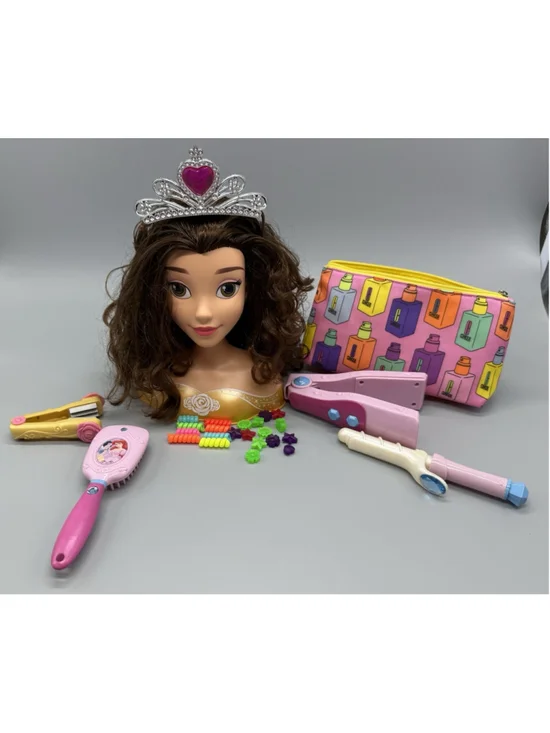 Disney Princess Belle Styling Head & Vanity Set Play Pretend Hair Set Accessory