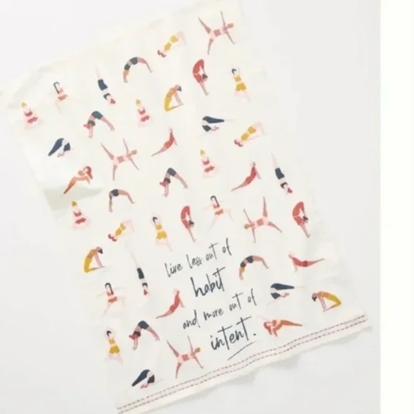 Yoga Pose Female Empower Feminist Boho Peasant Hipster Hippie Art Hip Dish Towel