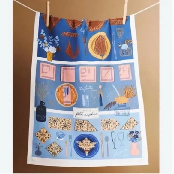 How To Fold a Napkin Boho Peasant Hipster Hippie Art Deco Farm Hip Dish Towel