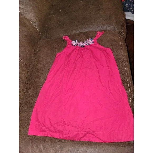 Gymboree 4th‎ of july red dress with cutlies on front size 4t