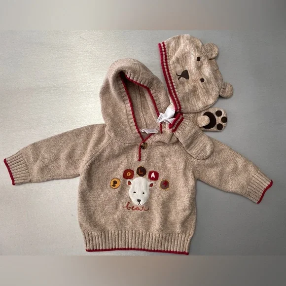 Gymboree 3 piece boys Bear sweater set 6-12 months NWOT