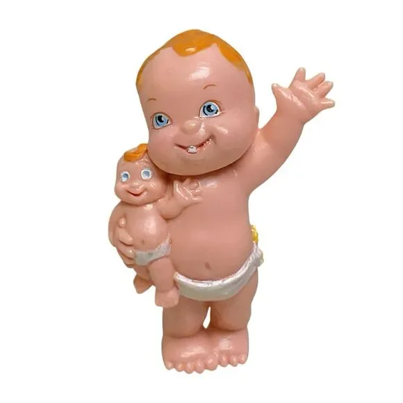 Vintage 1991 Galoob‎ Magic Diaper Babies Holding Baby PVC Toy Doll Figure