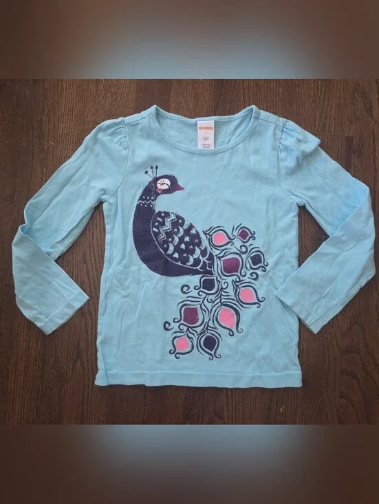 Gymboree Outlet Girls 5 Blue Peacock Tee
