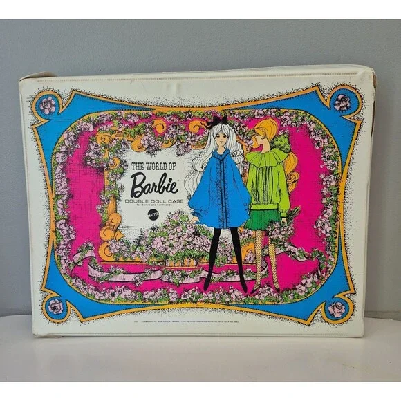 Mattel The World of Barbie Vintage 1968 Double Doll Vinyl Carrying Case