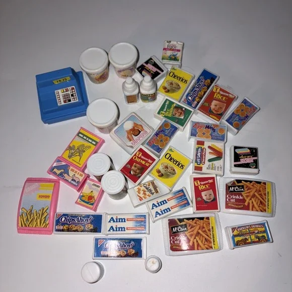 Barbie 1990s Food Accessories Eggo Cheerios Fries Store Checkout Chips Ahoy