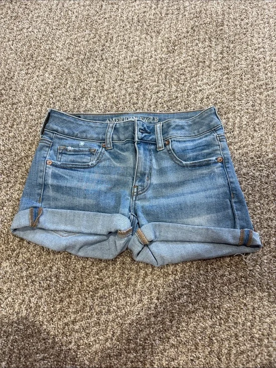 American Eagle Outfitters Light Blue Denim Jean Shorts