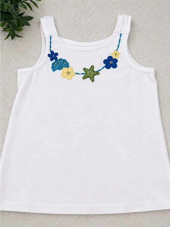 Gymboree White Floral & Shell Tank Top 8