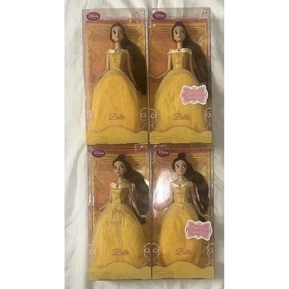Belle Classic Doll Disney Store Beauty And The‎ Beast Retired Lot Of 4 NEW