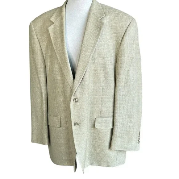 Chaps 100% Silk Men’s 2 Button Blazer Sport Coat Size 48R