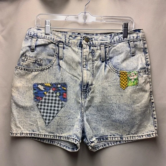 Zena Rare Vintage Junior’s Denim Patchwork Jean Shorts  Size 11
