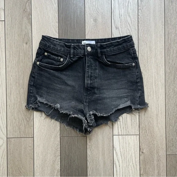 Zara Black Denim Women Shorts