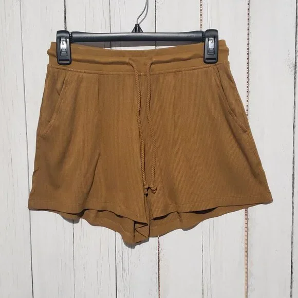 NEW Lou & Grey SP PS Brown Gold Shorts Comfy‎ Cozy Casual Boho Lounge Earthy Mod