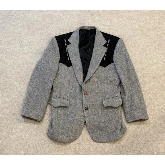 PAGANO WEST WESTERN WEAR MEN'S GRAY WESTERN STYLE BLAZER SIZE Medium