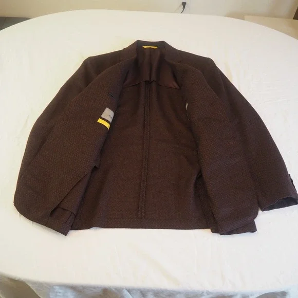 Canali Kei Sports Coat 40R Rust Brown Birdseye Tweed Blazer Wool Cashmere Blend