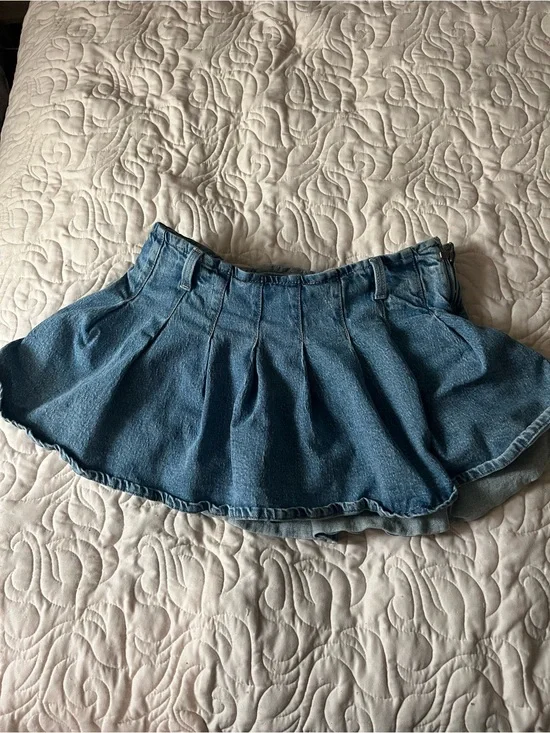 Wild Fable Denim Pleated Mini Skort Blue Size 4