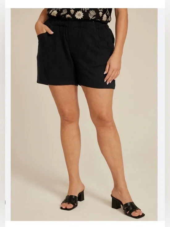 Maurices Black Elastic-Waist Shorts sz 2X