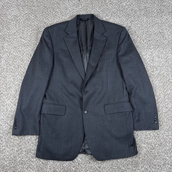 Jos A Bank‎ Blazer Mens 41L Gray Wool Signature Collection Sport Coat Jacket