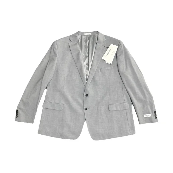 Calvin Klein X Slim Fit Wool Blend Blazer Light Gray Big & Tall Mens 58 Long NWT