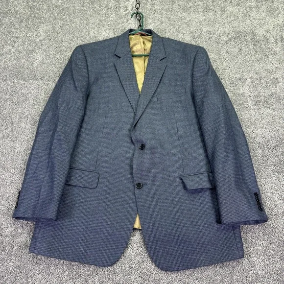 IZOD Sport Coat Mens 46L Blue 2 Button Blazer Lined Business Formal Preppy City
