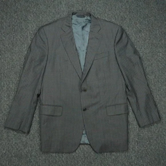Brooks Brothers Blazer Mens 43R Gray Wool Pinstripe 1818 Madison Saxxon Jacket *