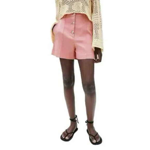 NWT ZARA High Waisted Button Fly‎ STYLISH Dressy Shorts Side Pockets Size XS