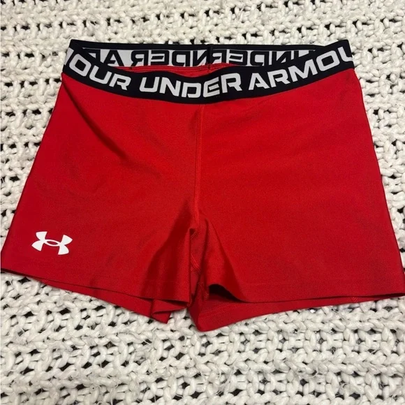 HEATGEAR UNDER ARMOUR Shorty Women's  Shorts compression mid rise shorty Red