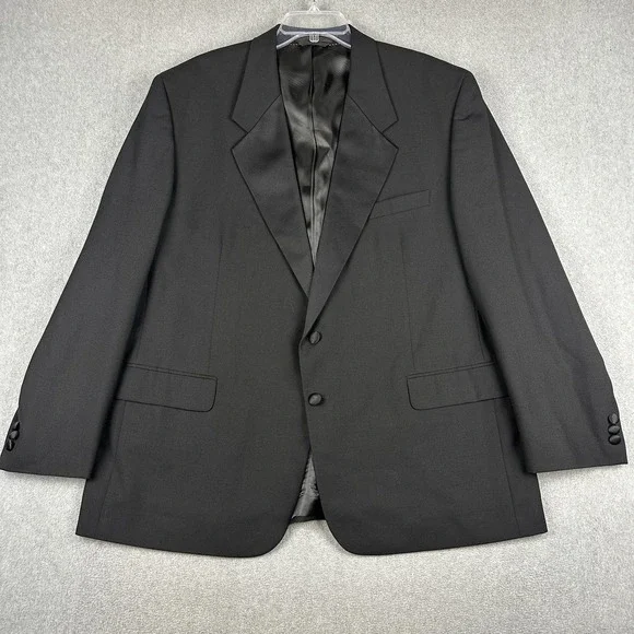 Buona Sera Tuxedo Suit Jacket Mens 50R Black Wool Notch Dinner Classic Formal