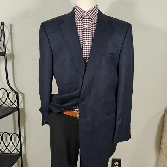 JOS A BANK Gordon Signature Gold Men's Sport Coat Blazer Two Button Navy‎ 44L