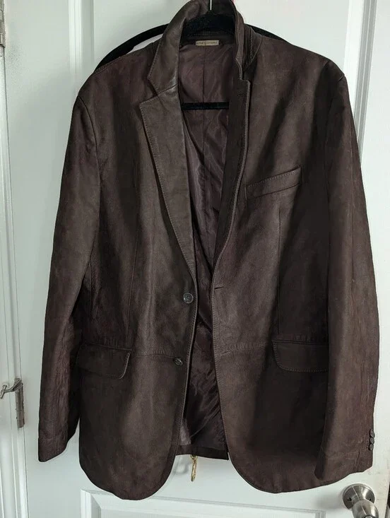 Banana Republic Relaxed Nubuck Leather Blazer