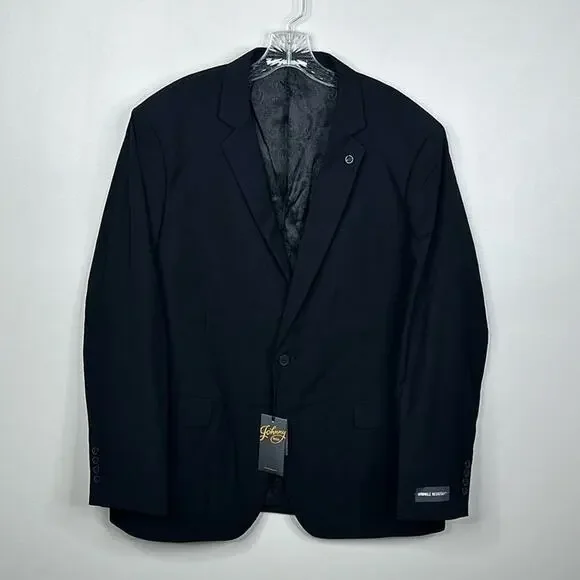 Johnny Bigg Raymond Black 2-Button Suit Jacket Men's Size 44R NWT Formal