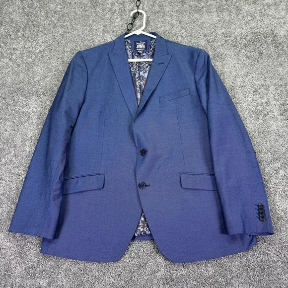 The Savile Row Company Blazer Mens 44R Blue Brixton Stretch Lined Suit Formal