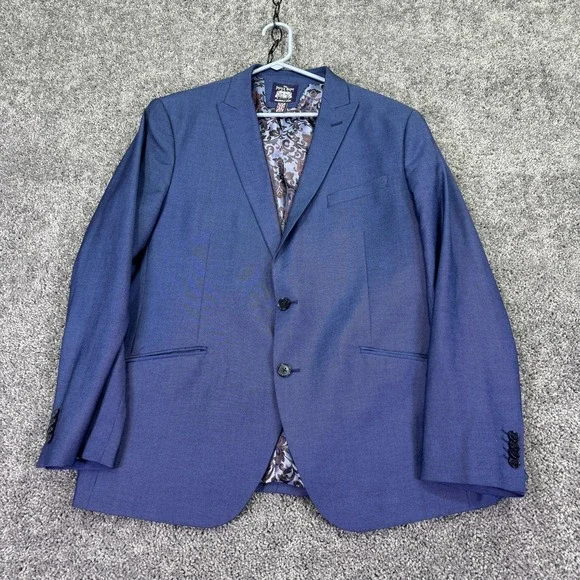 The Savile Row Company Suit Jacket Mens 44R Blue Brixton Stretch Lined Formal