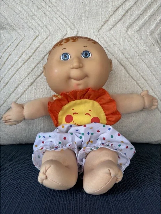 Vtg 1992 Hasbro Cabbage Patch Kids Red Hair Teeny Tiny Preemie Baby Doll Brown
