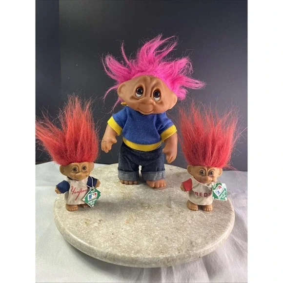 1990's Russ & Berries Set Of 3 Troll Dolls 2 With Tags