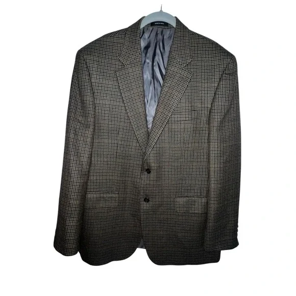 Vintage‎ Lauren Ralph Lauren 42R Houndstooth LambsWool Blazer Jacket Sport Coat