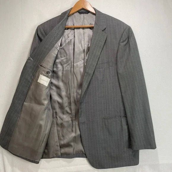 Samuelsohn Saks Fifth Avenue Grey Pinstripe Super 130s Wool Blazer 44R Canada