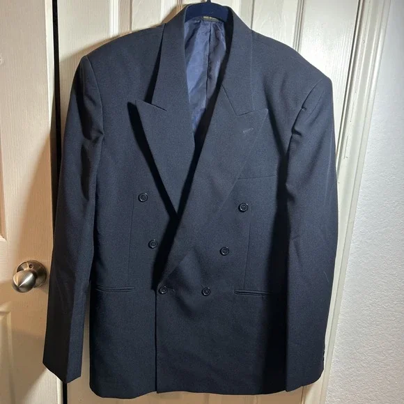 Dino Davinchi Navy Blue Suit Jacket 42L‎ 35W Polyester