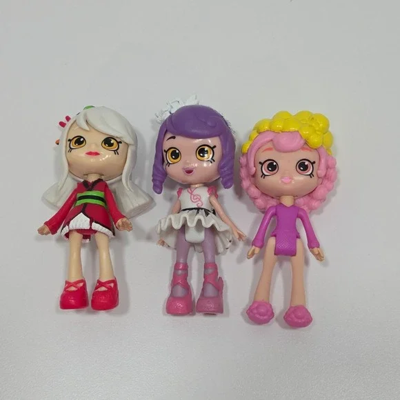 Shopkins Lil Shoppies Lot Of 3 Figures Sara Sushi Melodine Bubbleisha