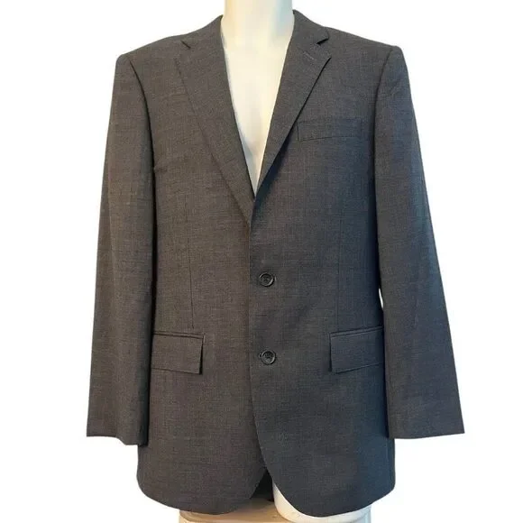J Crew Mens 38 R Slim Gray Suit Coat Jacket Ludlow Blazer Tollegno 1900