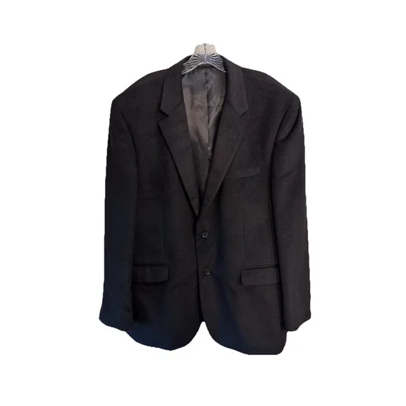 Andrew Fezza Mens Baxter‎  Blazer 2 Button Sport Coat Jacket Black 48 R