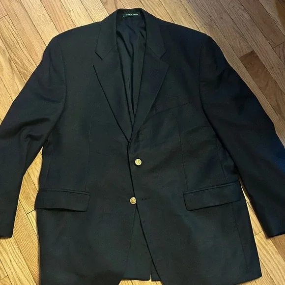 Lauren Ralph Lauren Men's Size 43R Wool Black‎ Blazer 2 Button T25