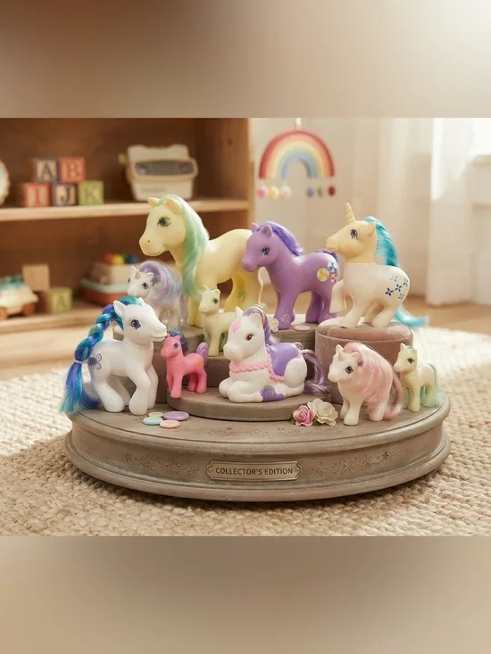 Vintage Set of 9 Pony Unicorn Toy Set 1983 -2003