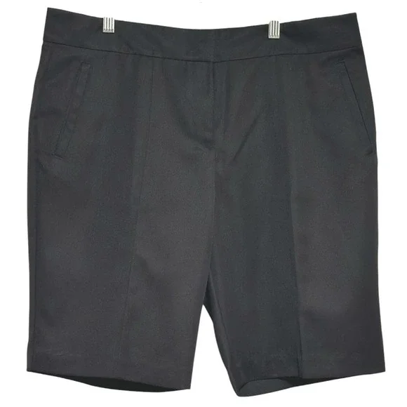 IZOD Golf Shorts Women Black Performance Flat Front Activewear Country Club 16