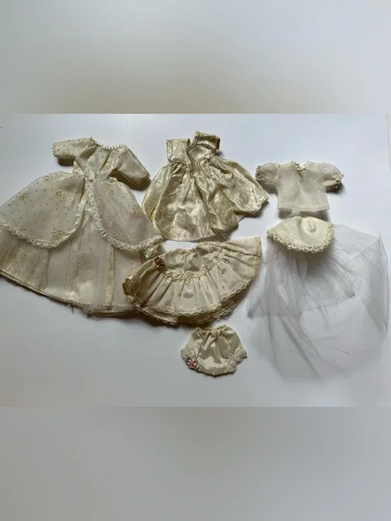 Vintage Doll Clothes Cream Lace Bundle