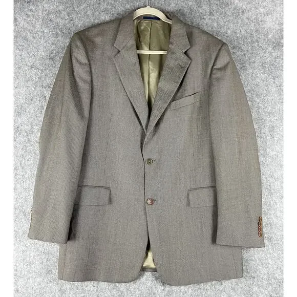 Daniel Cremieux Loro Piana Wool Blazer Sport Coat Mens 42R Brown Geometric USA‎