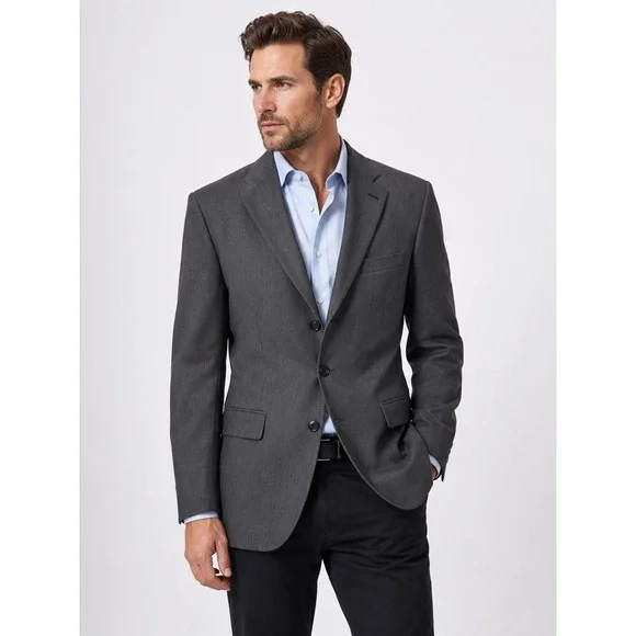 BOSS Hugo Boss Scorsese 38R Charcoal 100% Virgin Wool Blazer Sport Coat USA
