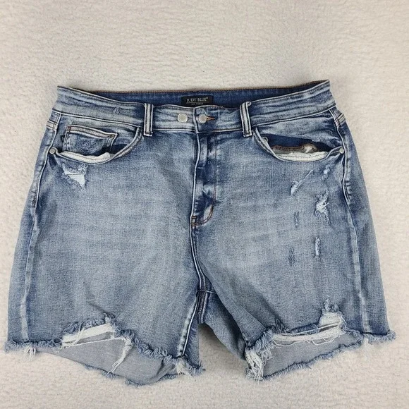 Judy Blue Jean Shorts Womens 3XL Distress Fray 5