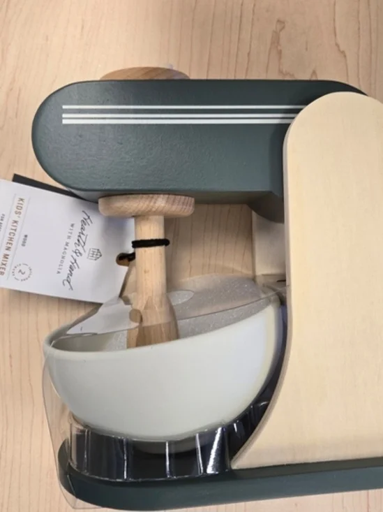 Hearth & Hand Green and Natural Wooden Toy Stand Mixer