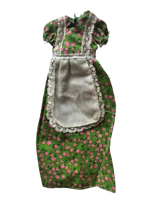 Vintage Skipper Green Floral Maxi Dress Best Buy Barbie Doll #9125