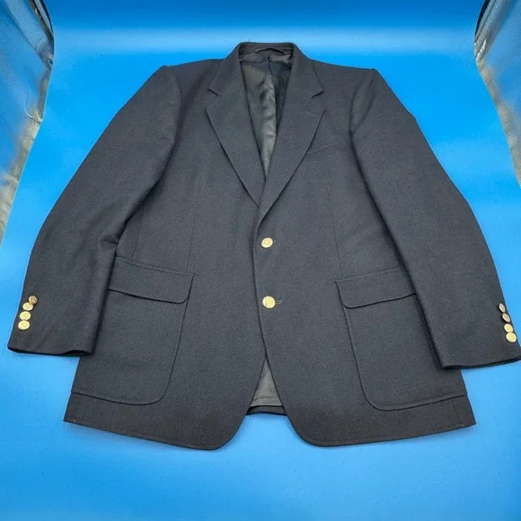 VTG Arnie Arnold Palmer Mens Navy Wool Blazer Gold Button Sport Coat‎ 42R